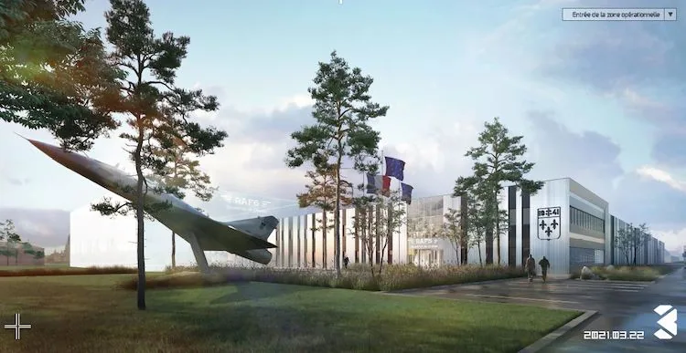 Hangars pour les Rafales et bâtiment opérationnel des escadrons — vue 1