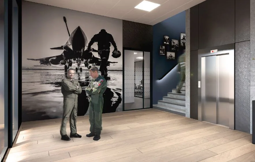 Hangars pour les Rafales et bâtiment opérationnel des escadrons — vue 2